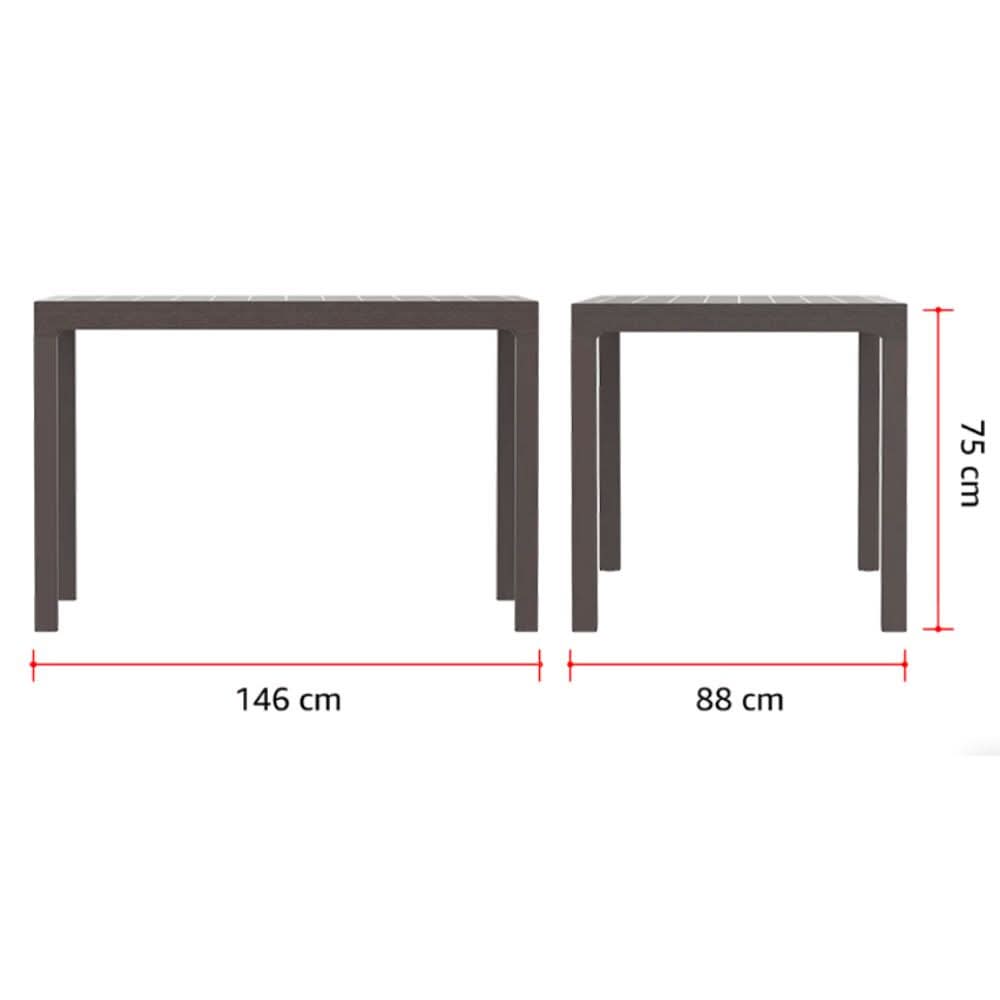 Cosmoplast Cedargrain 6-seater Outdoor Dining Table