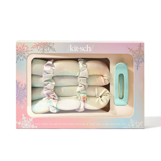 Kitsch Hair Hero XL Satin Heatless Styling & Flat Lay Claw 4-Piece Set - Aura