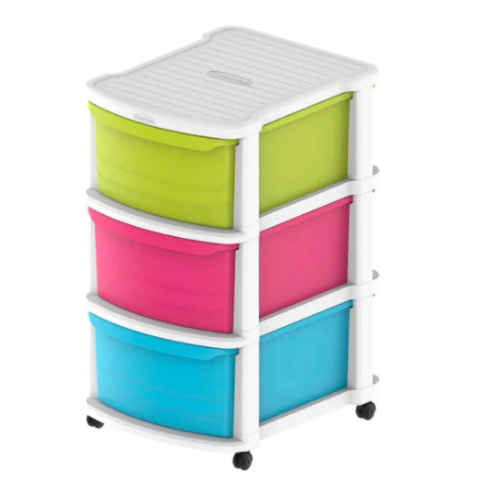 Cosmoplast Tiers Multipurpose Storage Cabinet with Wheels 3