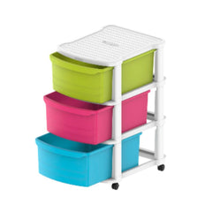 Cosmoplast Tiers Multipurpose Storage Cabinet with Wheels 3