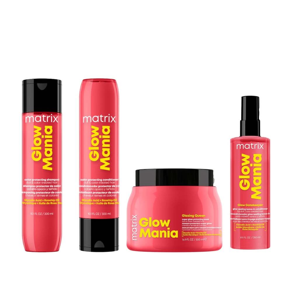 Glow Mania Colour Protecting Set including Shampoo, Conditioner, Leave-In Conditioner, and Mask