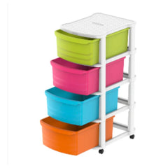 Cosmoplast Tiers Multipurpose Storage Cabinet with Wheels 4