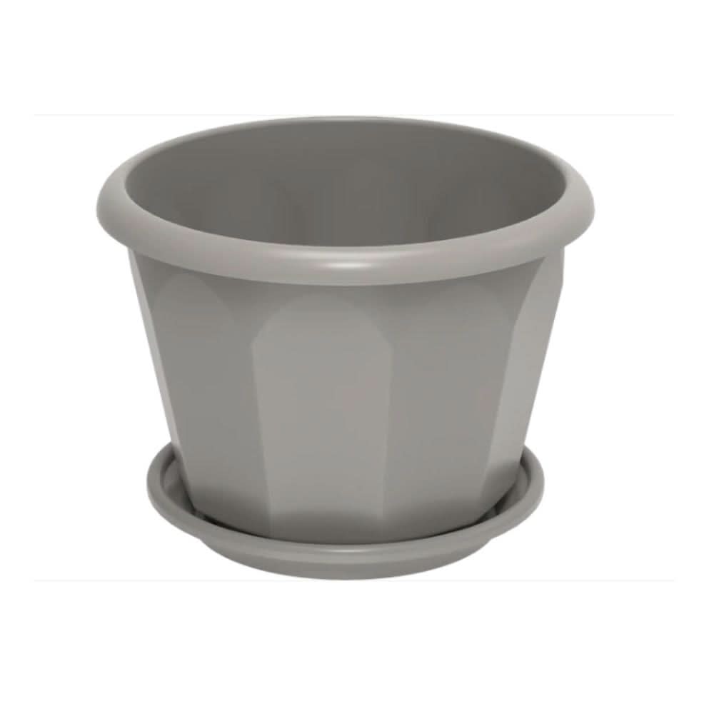 Cosmoplast Hexagonal Flowerpot with Tray 11"