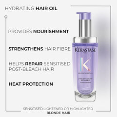 Kรฉrastase Blond Absolu LโHuile Cicagloss Refillable Hair Oil 75ml and Refill Capsule Duo for Blonde or Lightened Hair