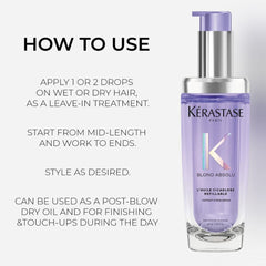 Kรฉrastase Blond Absolu LโHuile Cicagloss Refillable Hair Oil 75ml and Refill Capsule Duo for Blonde or Lightened Hair