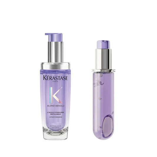 KΓ©rastase Blond Absolu LβHuile Cicagloss Refillable Hair Oil 75ml and Refill Capsule Duo for Blonde or Lightened Hair