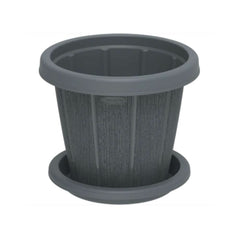Cosmoplast Cedargrain 10" Flowerpot with Tray