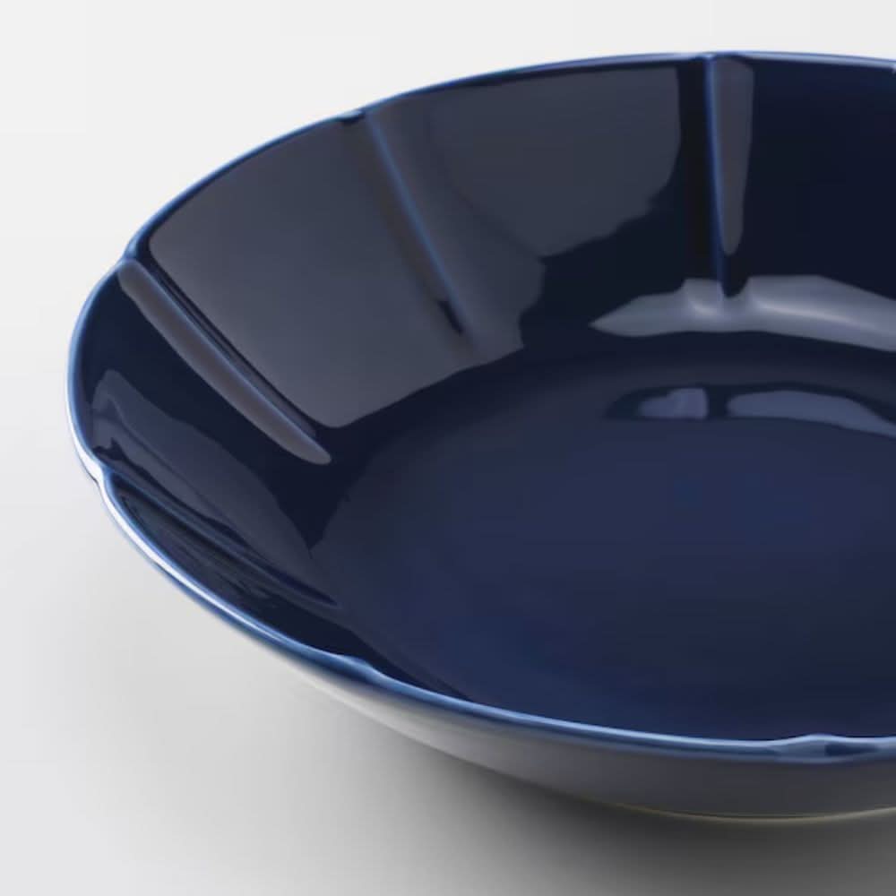 IKEA STRIMMIG Deep plate, stoneware grey, 23 cm
