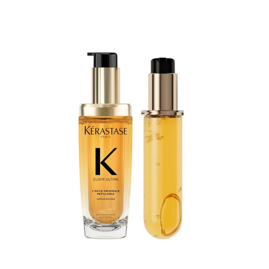KΓ©rastase Elixir Ultime L'Huile Originale Hair Oil 75ml for All Hair Types with 75ml Refill Bundle