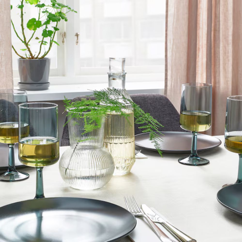 IKEA OMBONAD Juice glass, grey, 41 cl