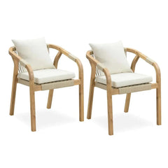 Angelo Acacia Wood & Rope Chair (2 Pc., 60 x 62 x 75 cm)