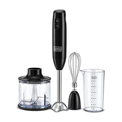 Black And Decker 600W 3-in-1 Hand Blender with Chopper, Black + Decker