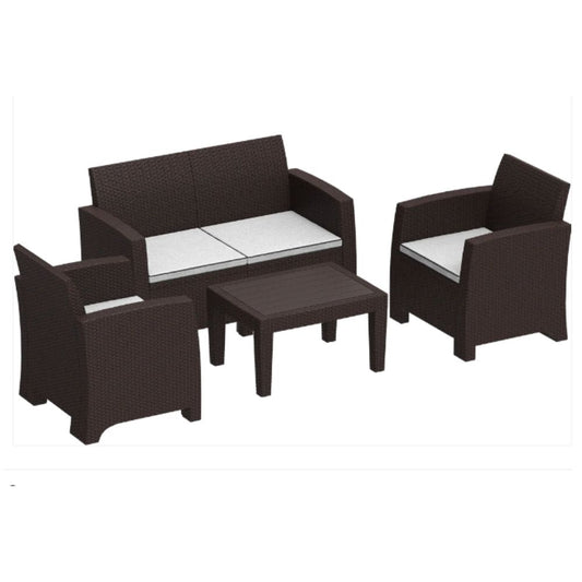 Cosmoplast Cedarattan 4-seater Lounge Set with Cushions
