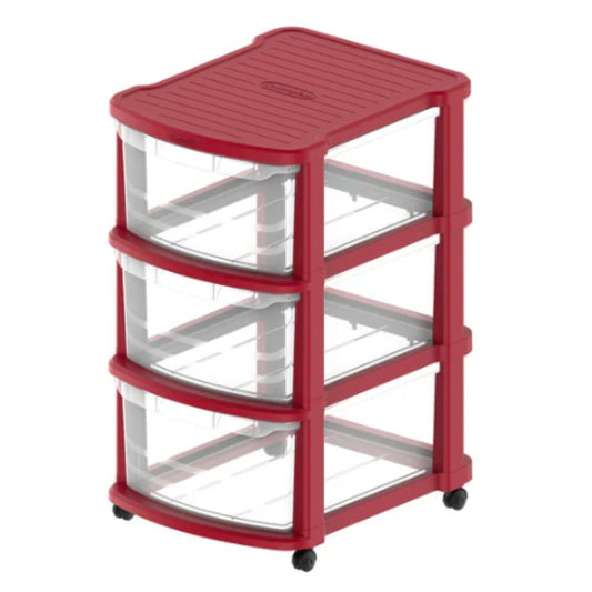 Cosmoplast Tiers Multipurpose Storage Cabinet with Wheels 3