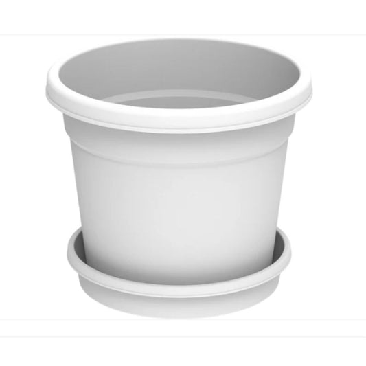 Cosmoplast Round Flowerpot with Tray 16"