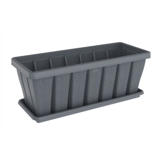 Cosmoplast Cedargrain Rectangular Planter with Tray 36"