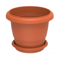 Cosmoplast Round Flowerpot with Tray 24"