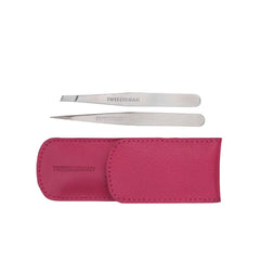 Tweezerman Petite Tweeze Set In Leather Case - Pink