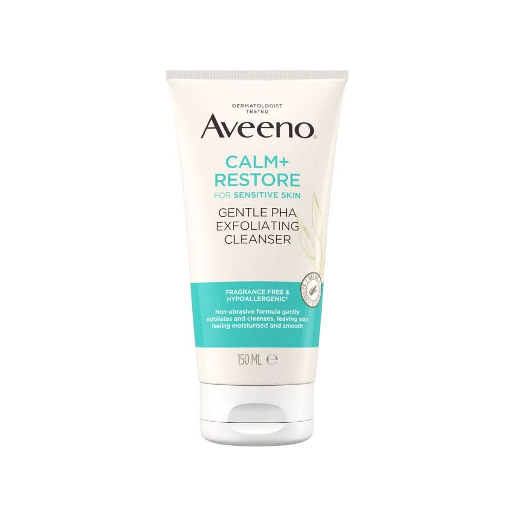 Aveeno Face Calm and Restore Gentle PHA Exfoliating Cleanser 150ml