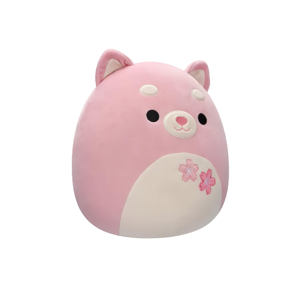 SQUISH Mallows Etude Shiba With Sakura Flowers Plush Toy Pink 12 Inch
