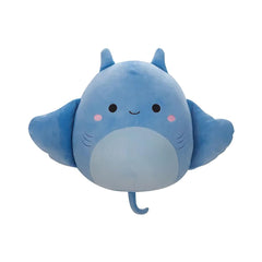 SQUISH Mallows Lux Manta Ray Plush Toy Blue 12 Inch