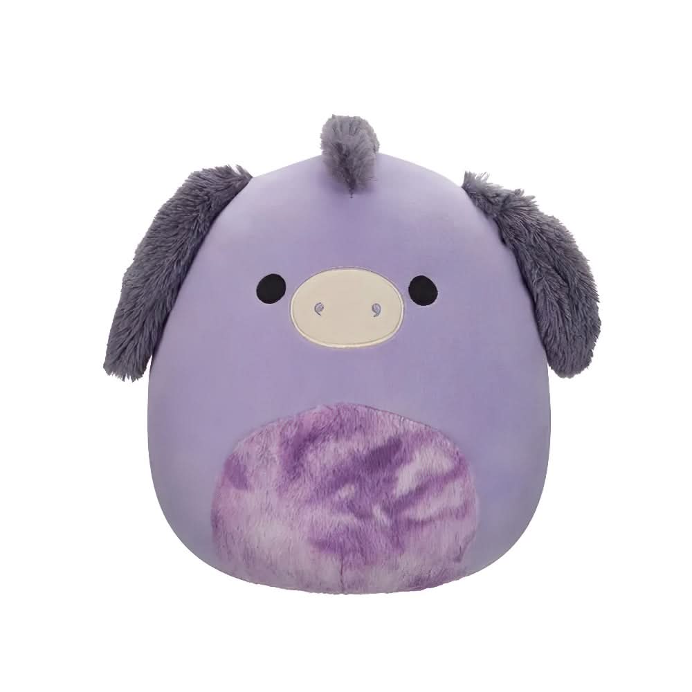 SQUISH Mallows Deacon Donkey Medium Plush Toy Purple 12 Inch