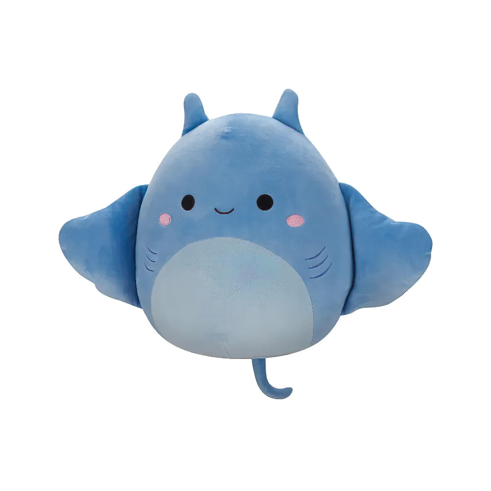 SQUISH Mallows Lux Manta Ray Plush Toy Blue 12 Inch