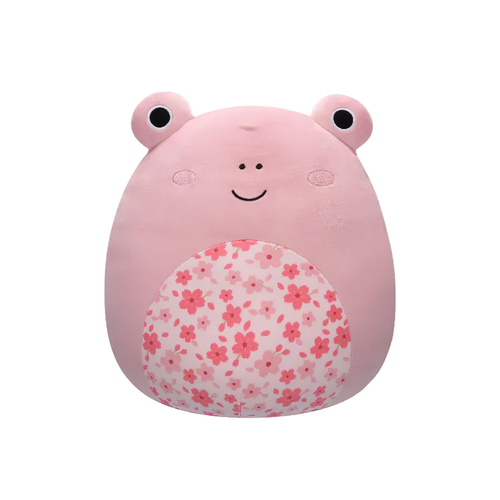 SQUISH Mallows Kline Frog With Sakura Flower Belly Plush Toy Pink 12 Inch