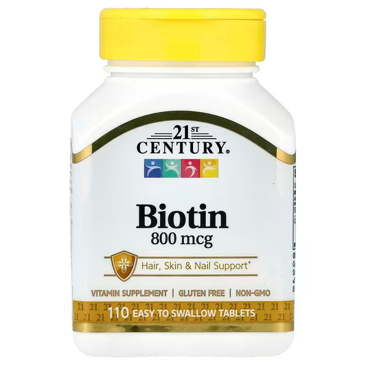 21st Century, Biotin, 800mcg 110 Easy Swallow Tablets