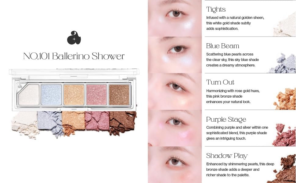 UNLEASHIA - Mood Shower Face Palette Highlighter Version - 2 Types