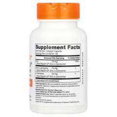 Doctor's Best, PepZin GI, Zinc-L-Carnosine Complex, 120 Veggie Caps