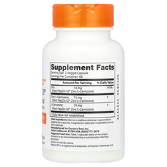 Doctor's Best, PepZin GI, Zinc-L-Carnosine Complex, 120 Veggie Caps