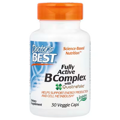 Doctor's Best, Fully Active B Complex with Quatrefolic, Veggie Caps