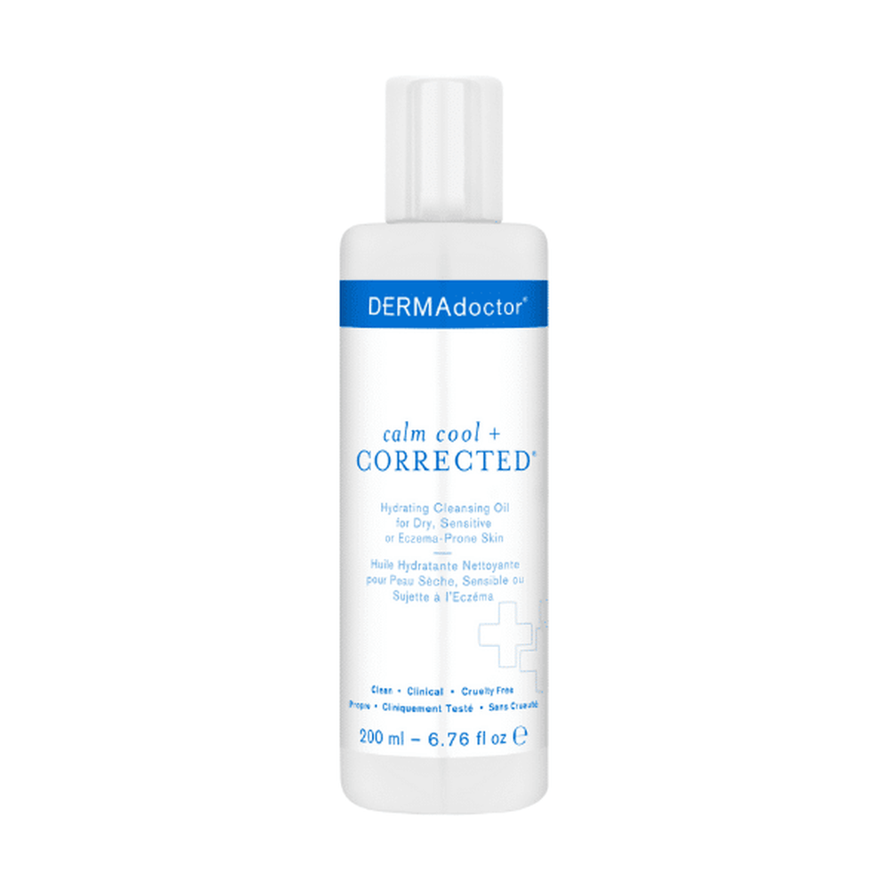 DERMAdoctor Calm Cool & Corrected Gentle Cleansing Oil & Makeup Remover for Dry, Sensitive & Eczema-Prone Skin 200ml