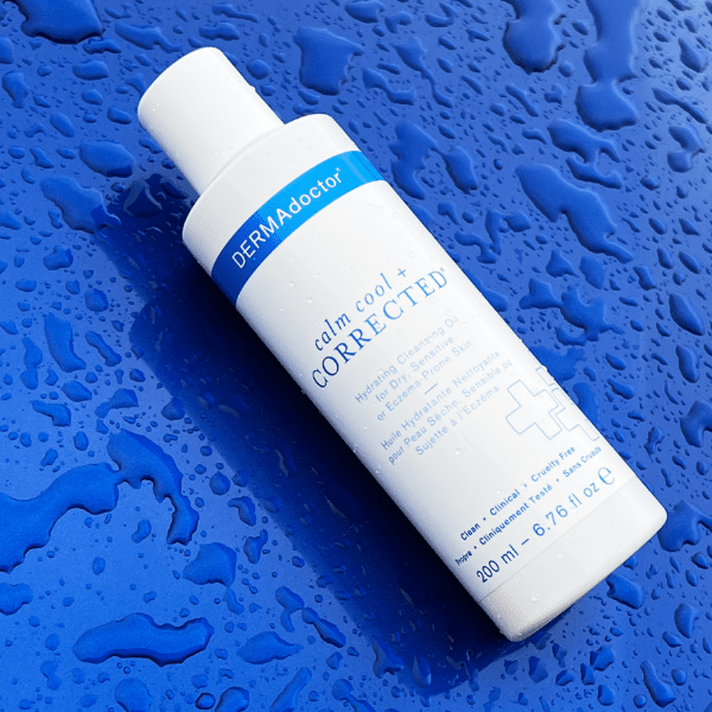DERMAdoctor Calm Cool & Corrected Gentle Cleansing Oil & Makeup Remover for Dry, Sensitive & Eczema-Prone Skin 200ml