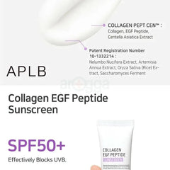 APLB - واقي شمسي يحتوي على الكولاجين وعامل نمو البشرة والببتيدات، بعامل حماية SPF50+ و PA++++ (40 مل)