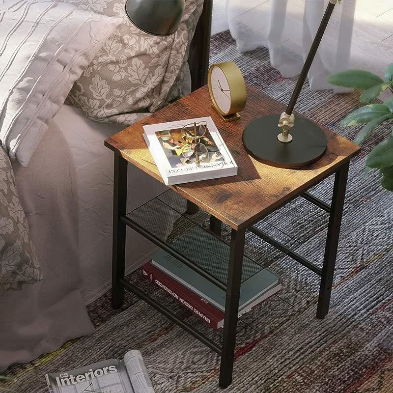 Vasagle LET23X Nightstand Combo with 2 Adjustable Mesh Shelves