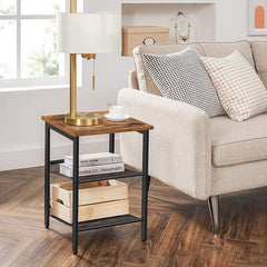Vasagle LET23X Nightstand Combo with 2 Adjustable Mesh Shelves