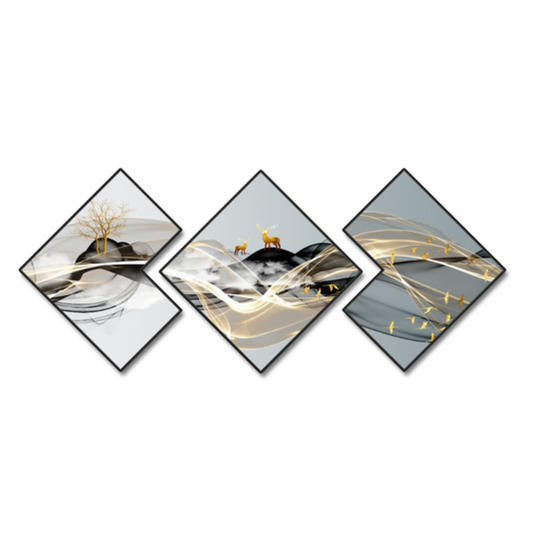 Abstract Wall Painting - Modern - 40x60 cm - Set of 3