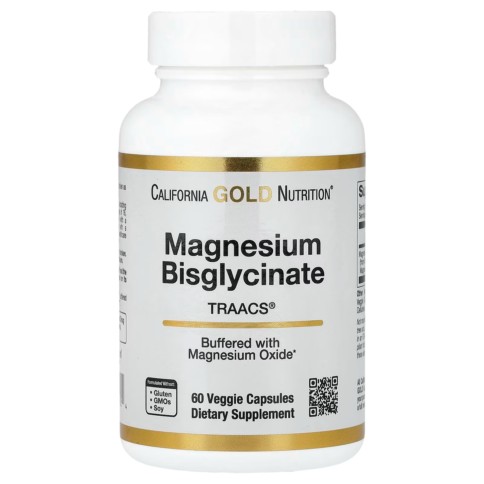 California Gold Nutrition, Magnesium Bisglycinate Chelate, Albion TRAACS,(100 mg per Capsule)