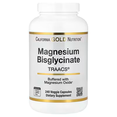 California Gold Nutrition, Magnesium Bisglycinate Chelate, Albion TRAACS,(100 mg per Capsule)