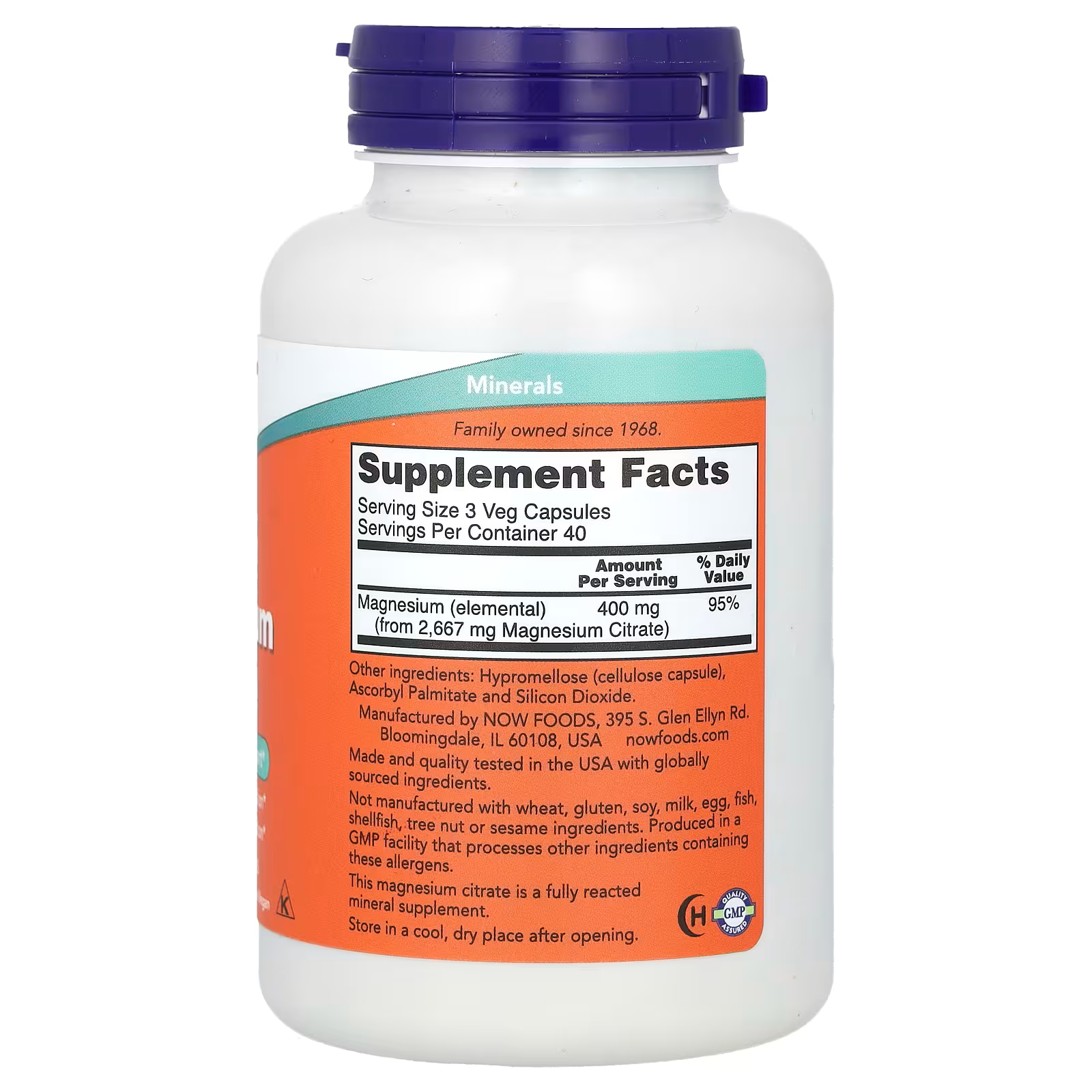 NOW Foods, Magnesium Citrate (133 mg per Capsule)