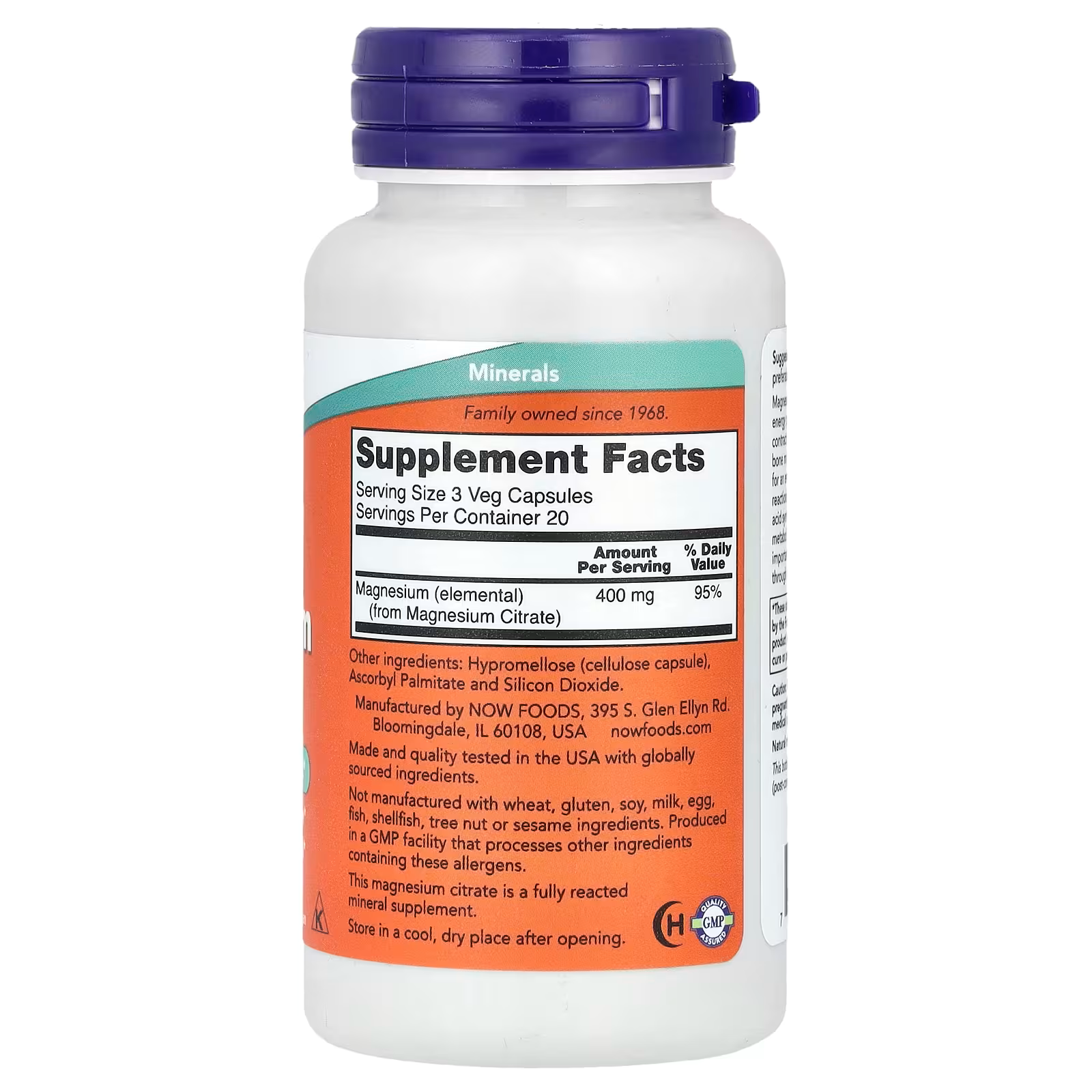 NOW Foods, Magnesium Citrate (133 mg per Capsule)