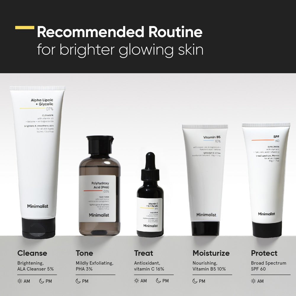 Minimalist 16% Vitamin C Face Serum With Vit E, & Ferulic Acid 20ml