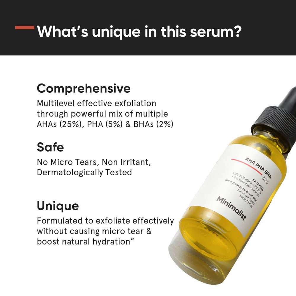 Minimalist AHA 25% + PHA 5% + BHA 2% Face Peel 30ml