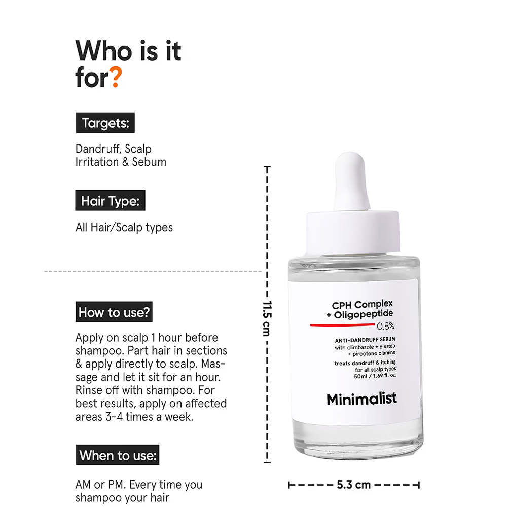Minimalist Anti-Dandruff Hair Serum with CPH Complex & Oligopeptide 0.8% 50ml