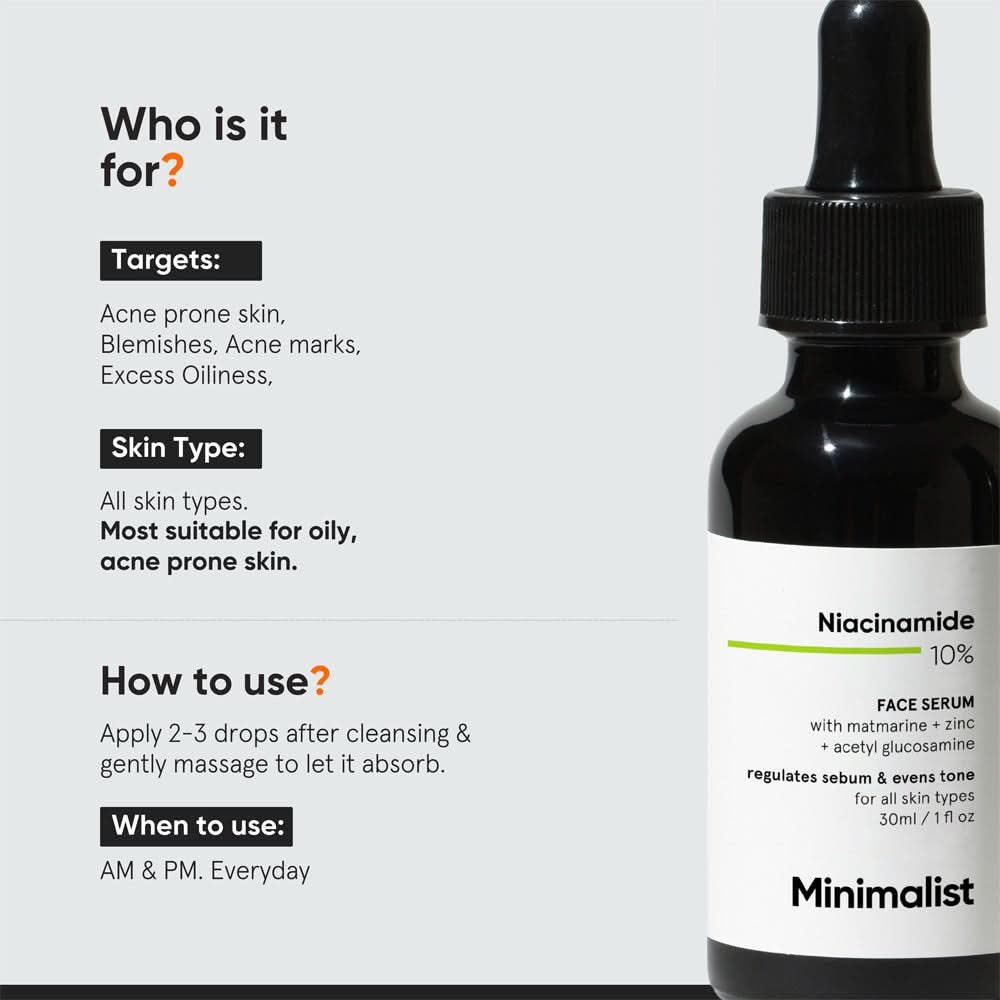 Minimalist Niacinamide 10% Skin Clarifying Anti-Acne Face Serum 30ml
