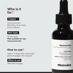 Minimalist Niacinamide 10% Skin Clarifying Anti-Acne Face Serum 30ml