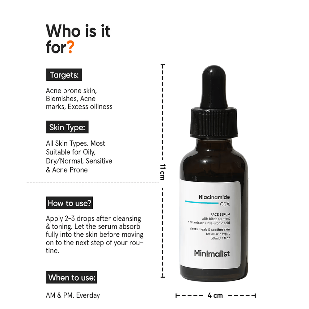 Minimalist Niacinamide 5% Face Serum with Vit B3 30ml