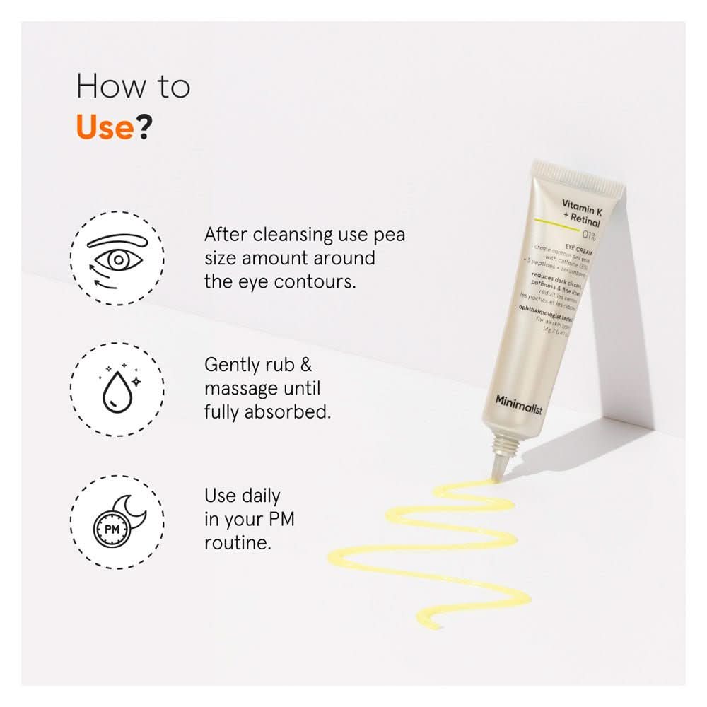 Minimalist Vitamin K + Retinal 01% Under Eye Cream 14 gm